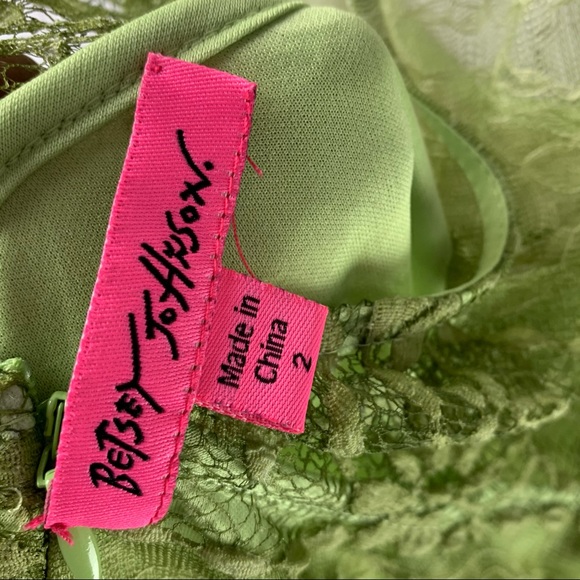 Betsey Johnson Lime Green Lace Dress - Picture 5 of 6
